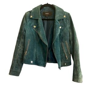 Vero Moda Suede Jacket in Blue cropped size medium